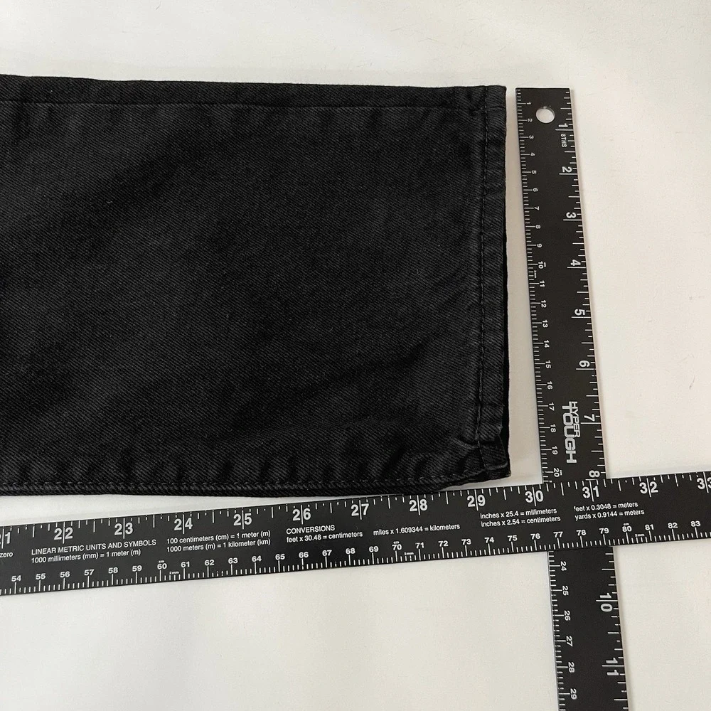 Levis 501 Jeans Mens 33x30 Black Original Button Fly Dark Wash Denim Grunge NEW